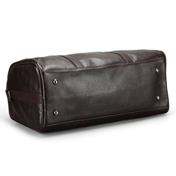 Men Leather Business Handbag Multifunction Large Capacity Travel Bag with Shoes Compartment