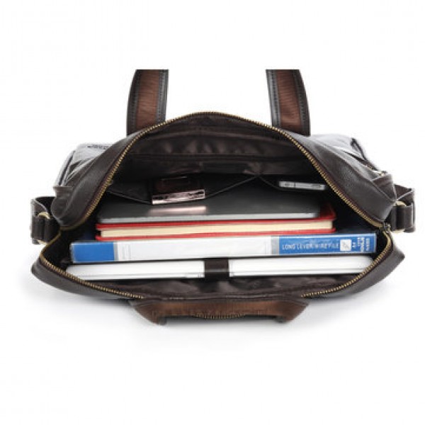 BOSTANTEN Genuine Leather Cowhide Crossbody Messenger Bag Briefcase Business Laptop Handbag