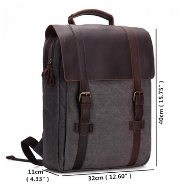 Vintage Canvas 15 inch Laptop Bag Backpack Men Women