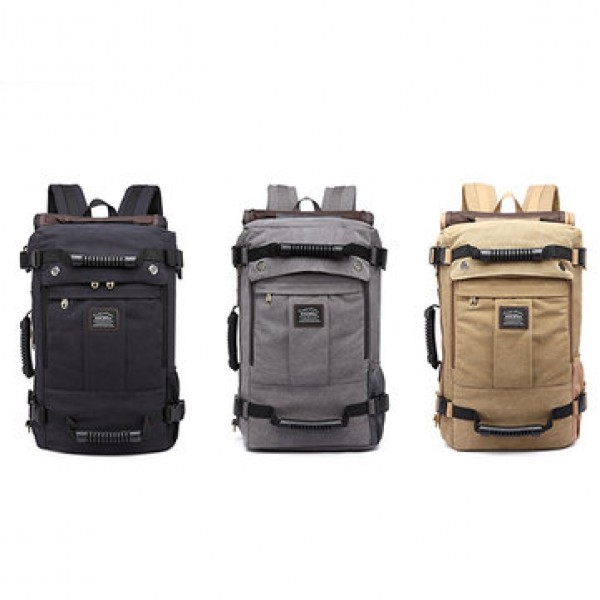 Men Canvas Large Capacity Multifunctional Backpack Weekend Duffle Bag Travel Outdoor Bag
