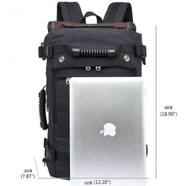 Men Canvas Large Capacity Multifunctional Backpack Weekend Duffle Bag Travel Outdoor Bag