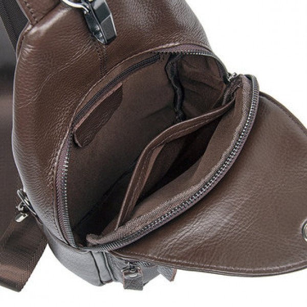 Large Capacity Genuine Leather Crossbody Bag Casual Chest Bag For Men