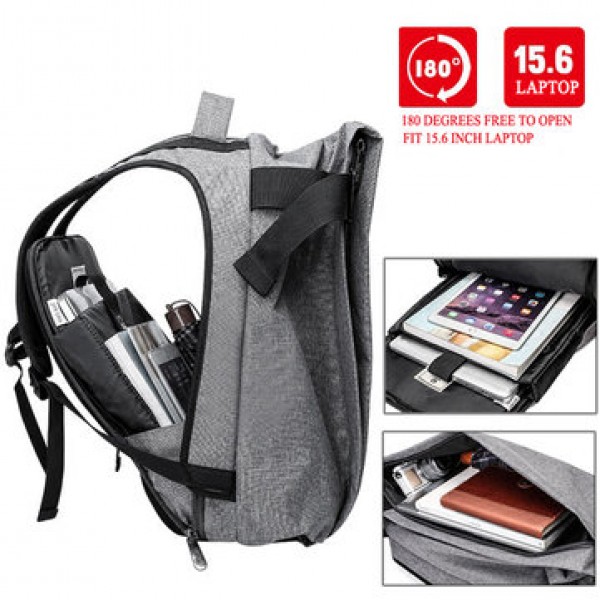 Men Fashion Anti Theft Backpack Casual Waterproof Travel Bag Laptop Bag Mochila with USB Port