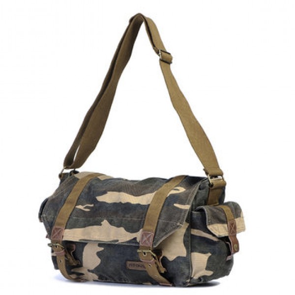 Waterproof Wash Camouflage Canvas Large Capacity Travel Bag Military Bag Crossbody Bag