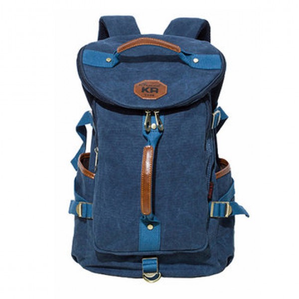 KAUKKO Vintage Canvas Messenger Rucksack Outdoor Hiking Camping Backpacks