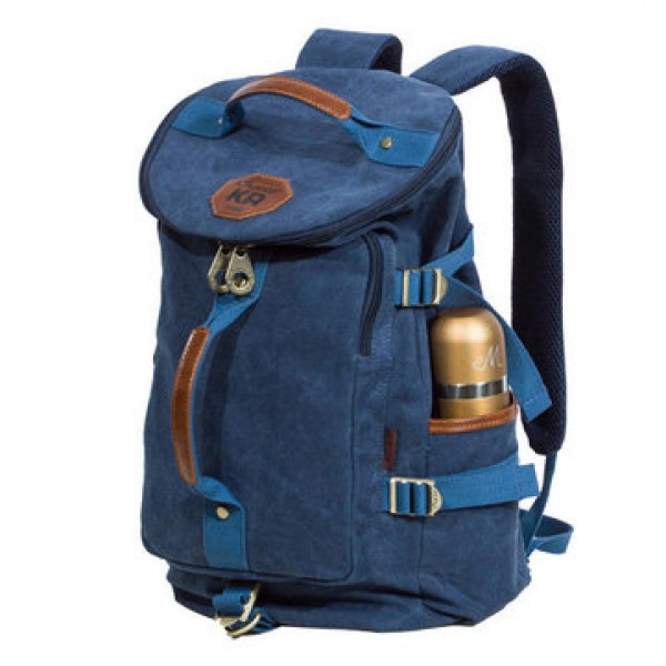KAUKKO Vintage Canvas Messenger Rucksack Outdoor Hiking Camping Backpacks