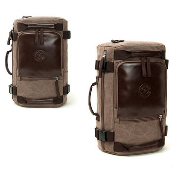 Canvas Large Capacity Retro Travel Backpack Laptop Crossbody Bag