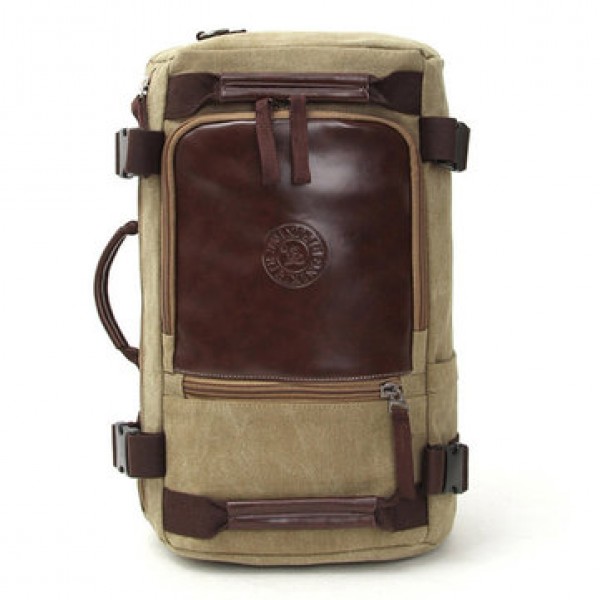 Canvas Large Capacity Retro Travel Backpack Laptop Crossbody Bag