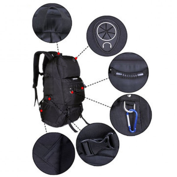 55L Large Capacity Sports Travel Backpack Waterproof Nylon Backpack