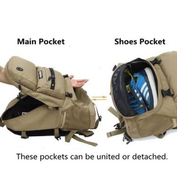 55L Large Capacity Sports Travel Backpack Waterproof Nylon Backpack