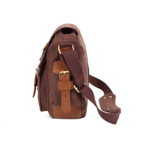 Men Canvas Microfibric Leather Casual Outdoor Messenger Shoulder Crossbody Bag