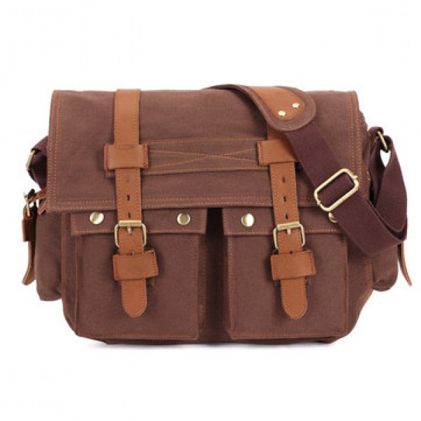 Men Canvas Microfibric Leather Casual Outdoor Mess...