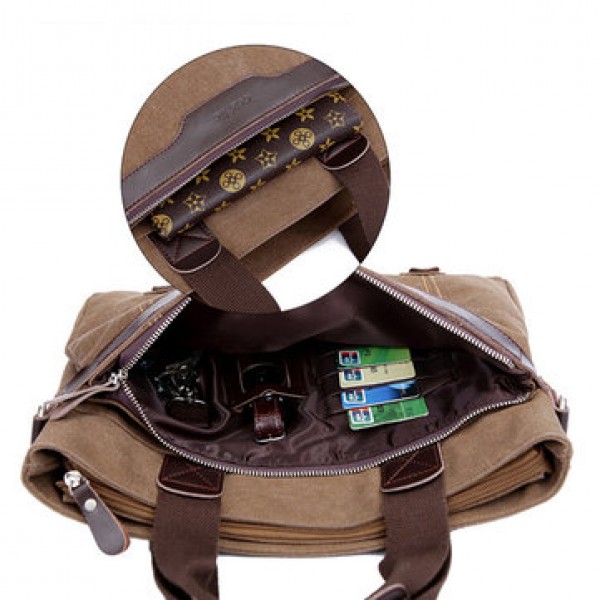 Canvas Waterproof Vintage Crossbody Bag Handbag Business Shoulder Bag For Men