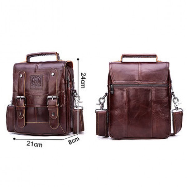 FUZHINIAO Men Genuine Leather Messenger Bag Shoulder Bag Handbags Crossbody Tote for Mens Briefcase