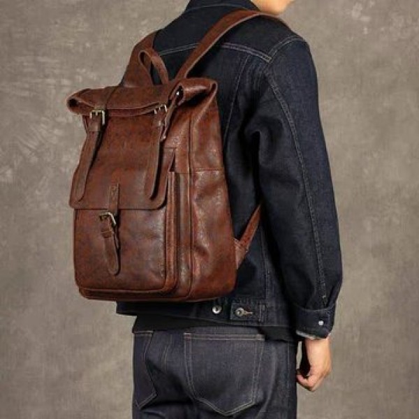 Ekphero  Men Women PU Leather Vintage Large Captia...