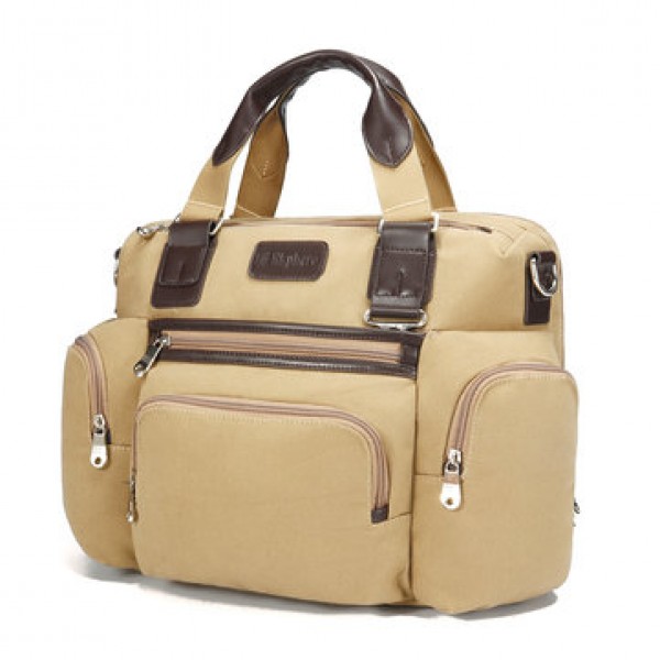 Canvas Business Casual Travel Laptop Bag Large Capacity Multi-pocket Handbag Crossbody Bag
