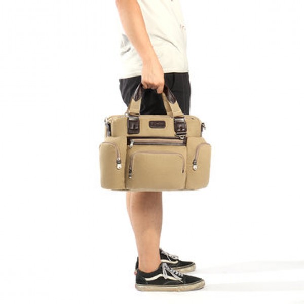 Canvas Business Casual Travel Laptop Bag Large Capacity Multi-pocket Handbag Crossbody Bag