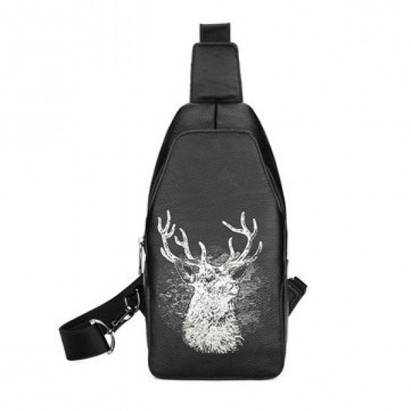 Fashion Genuine Leather Men Bag Chest Bag Business Casual Crossbody Shoulder Bag