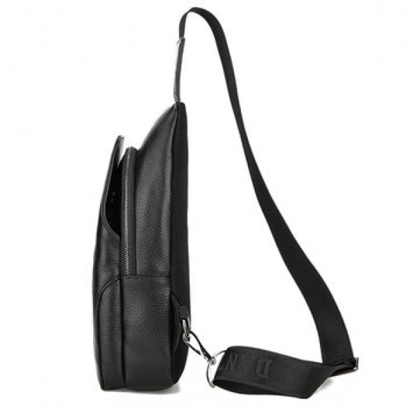 Fashion Genuine Leather Men Bag Chest Bag Business Casual Crossbody Shoulder Bag