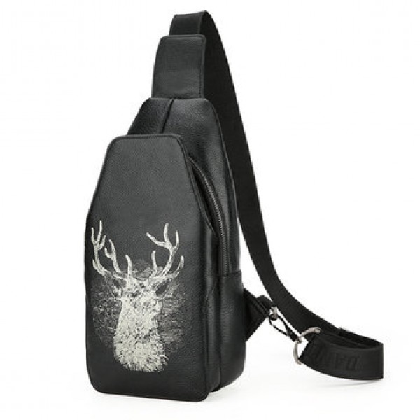 Fashion Genuine Leather Men Bag Chest Bag Business...