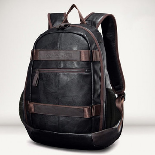 Men Faux Leather Outdoor Fashion Large Capacity Ba...