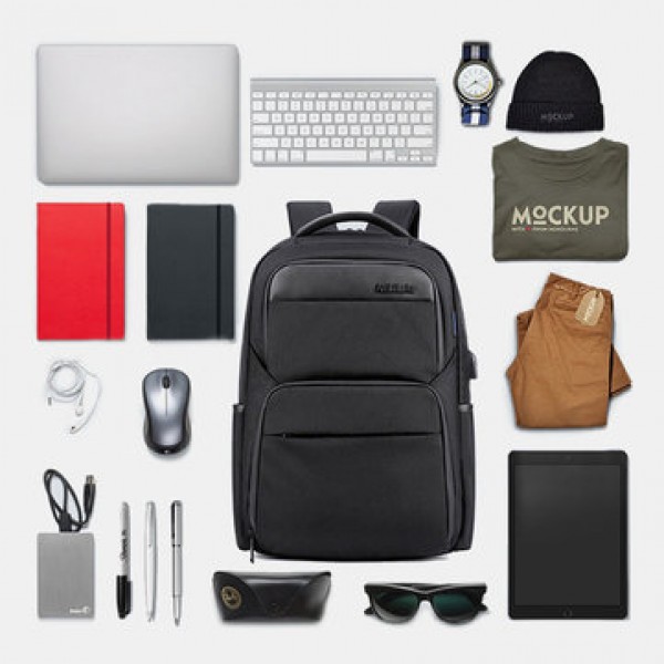 Men Large Capacity Mukti-layer Waterproof Multifunctional Backpack Handbag With USB Charging Port