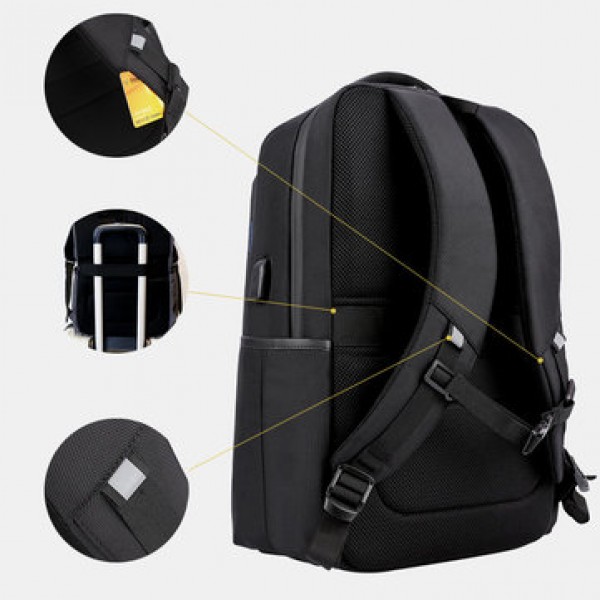 Men Large Capacity Mukti-layer Waterproof Multifunctional Backpack Handbag With USB Charging Port