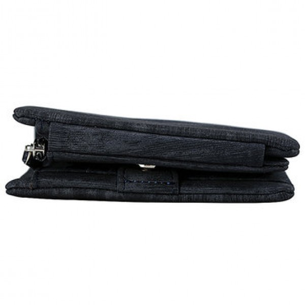 Genuine Leather Frequency Line Wallet Card Bag Coin Purse with SIM Card Holder for Men and Women