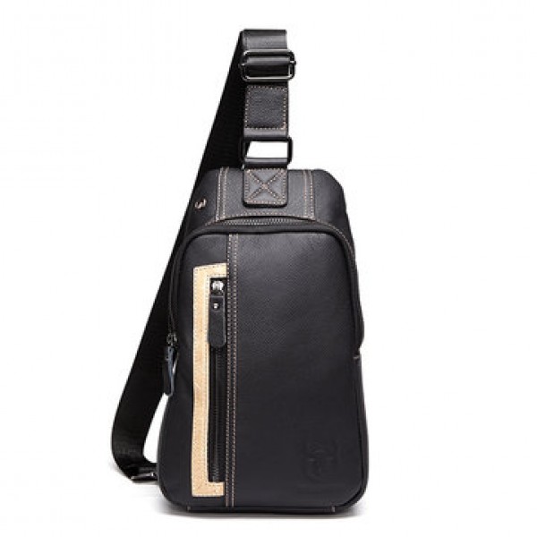 Casual Men Genuine Leather Crossbody Outdoor Sport Chest Bag