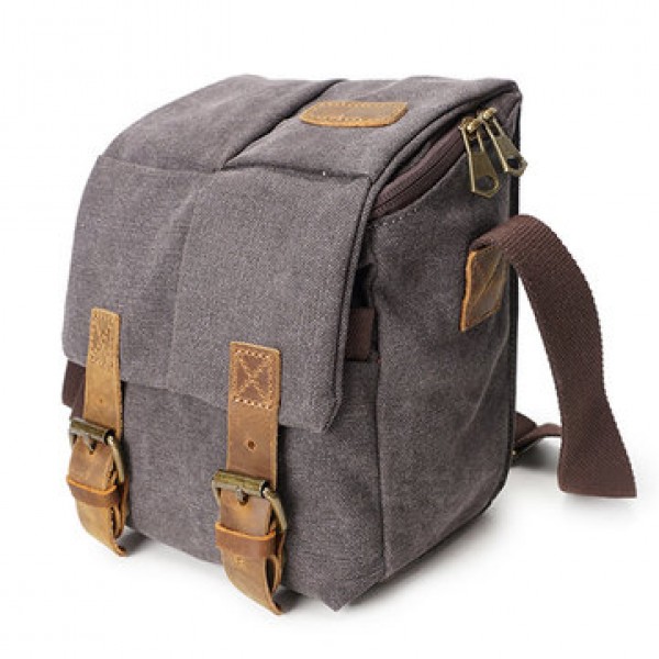 Canvas With Leather Water Resistant Casual Travel Camera Bag Crossboby Bag For Men