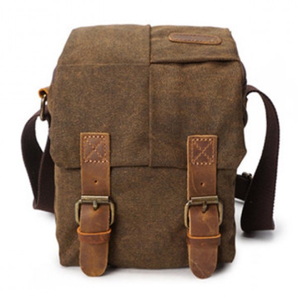 Canvas With Leather Water Resistant Casual Travel Camera Bag Crossboby Bag For Men
