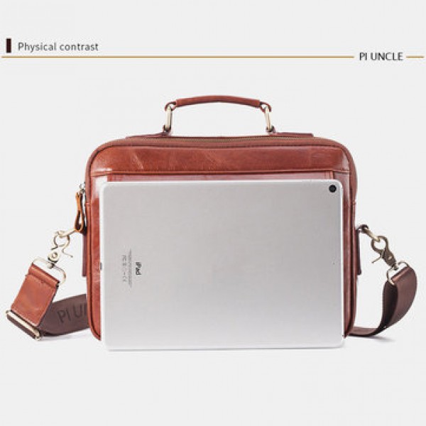 Men Genuine Leather Business Bag Handbag Shoulder Bag Crossbody Bag