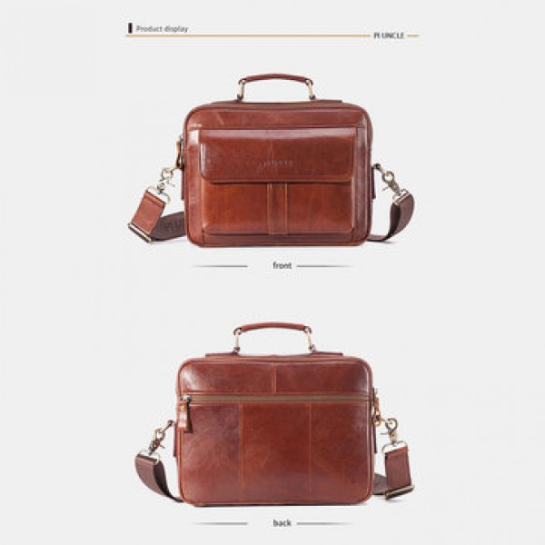 Men Genuine Leather Business Bag Handbag Shoulder Bag Crossbody Bag