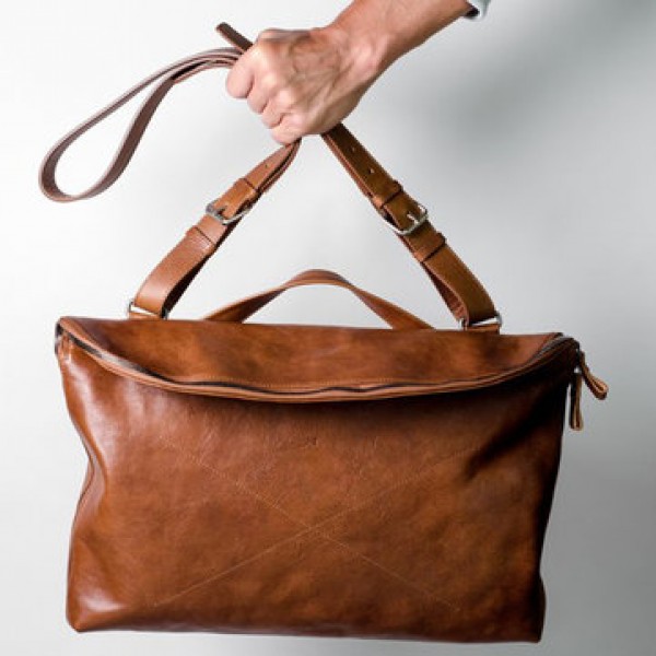Ekphero Men Handbag Casual Multifunction Foldable Solid Crossbody Bag Business Bag