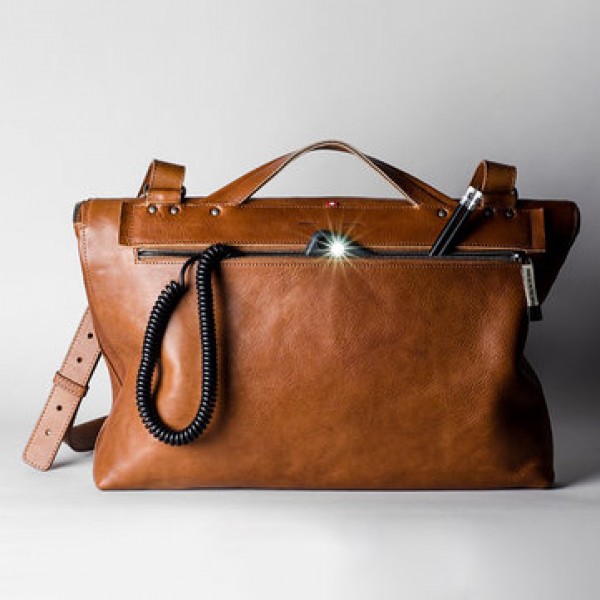 Ekphero Men Handbag Casual Multifunction Foldable Solid Crossbody Bag Business Bag