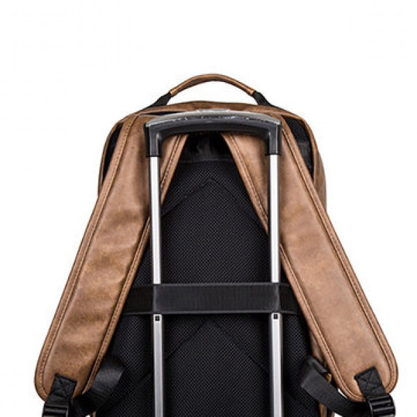 Faux Leather Laptop Bag Backpack Shoulder Bag For Men
