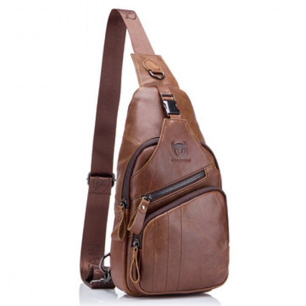 Bullcaptain&reg; Men Leather Crossbody Bag Lar...