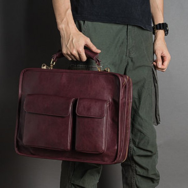 Ekphero Men Faux Leather Business Bag Messenger Ba...